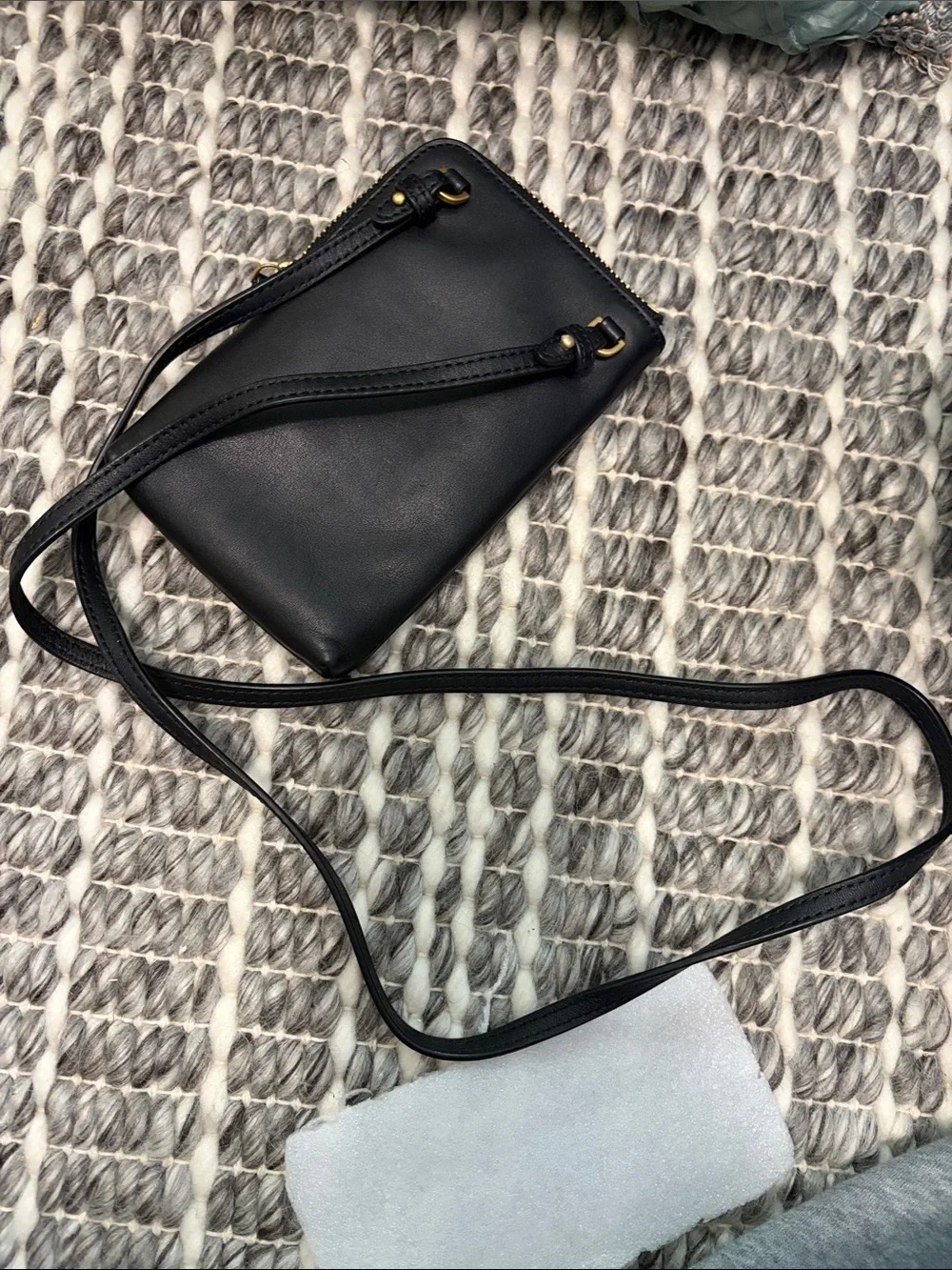 Tory Burch Black Leather Crossbody with Gold Logo Medallion